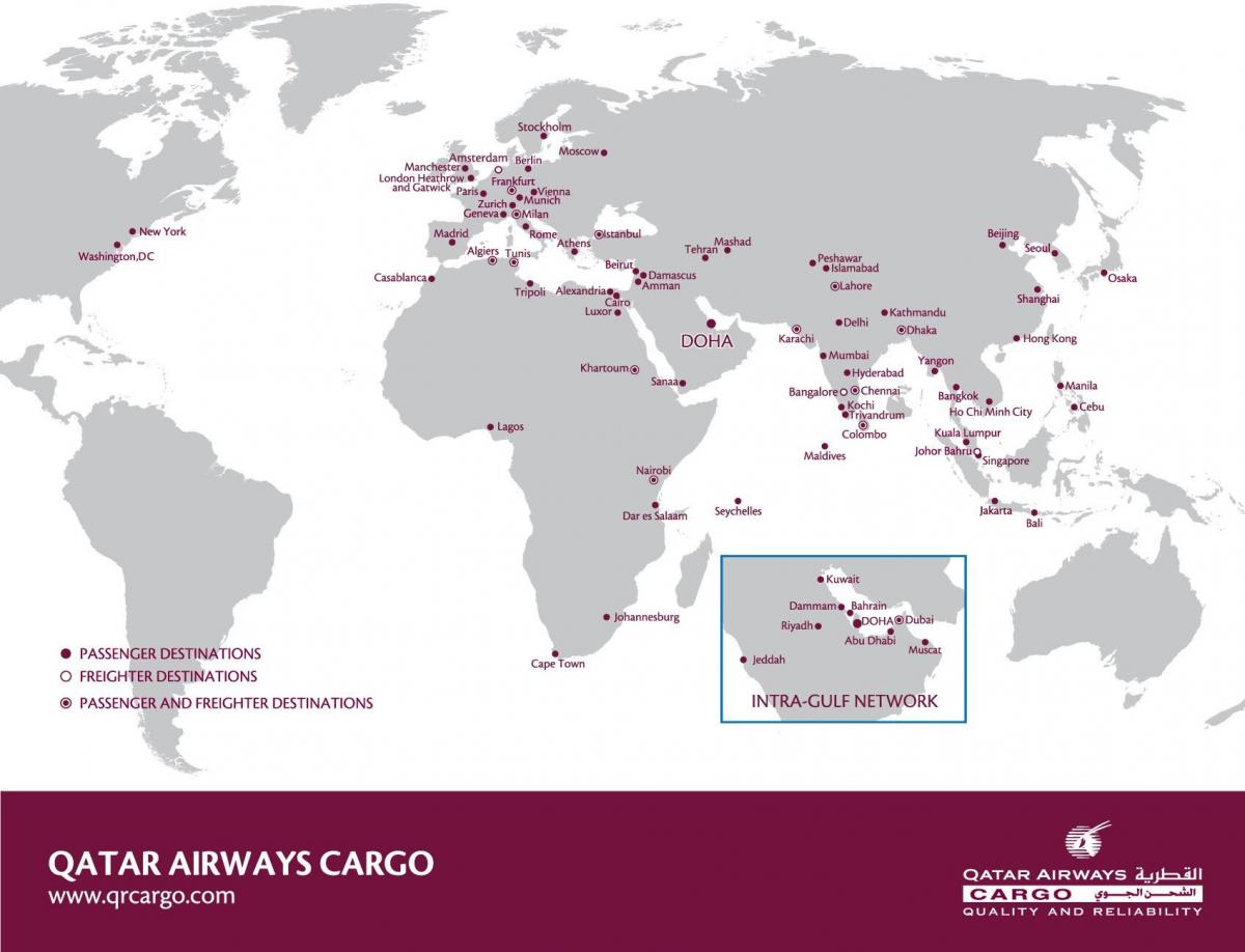 qatar airways verkon kartta