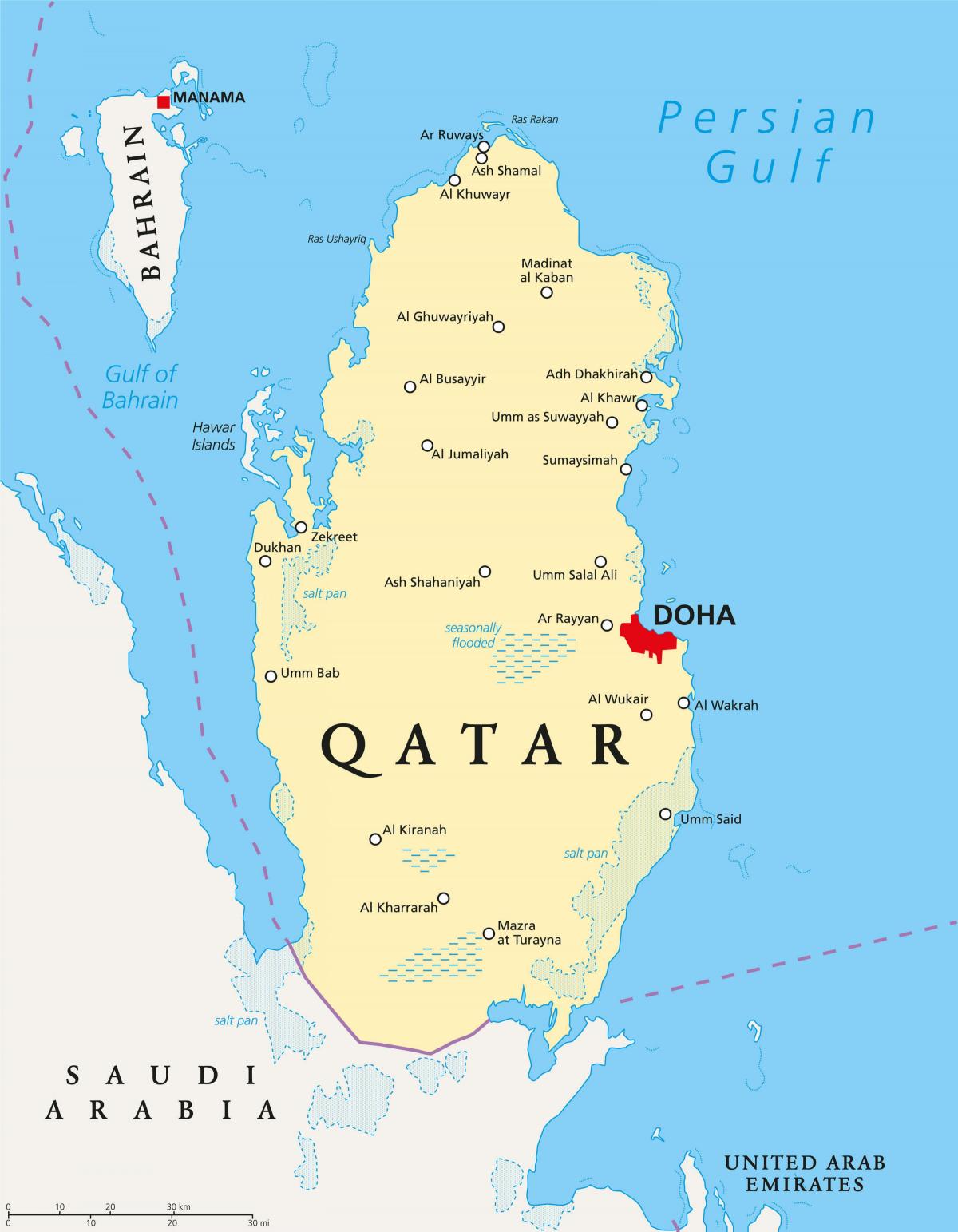 qatar kartta kaupungit