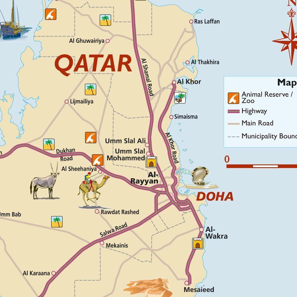 Kartta qatar turisti
