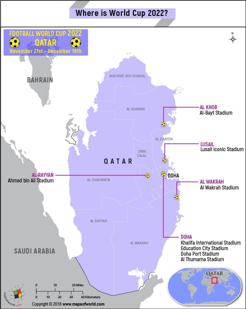 Kartta qatar world cup-stadionia 