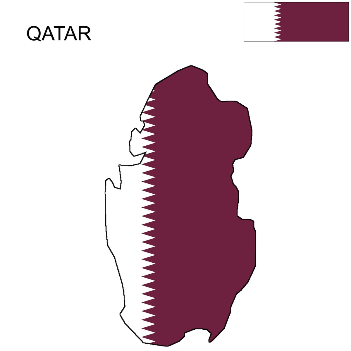 Kartta qatar lippu