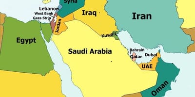 Kartta qatar ja naapurimaiden