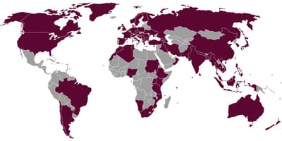 Qatar airlinesin kohteet kartta