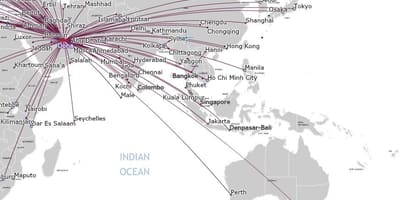 Qatar airlines kartta