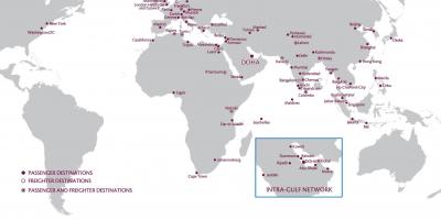 Qatar airways verkon kartta